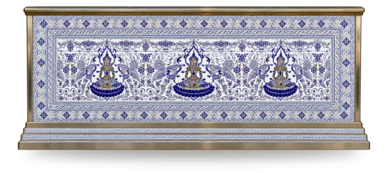 หีบศพปรับอากาศลายครามขาวน้ำเงิน (โลงเย็น)