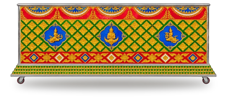 หีบศพปรับอากาศลายไทยสีเขียวแดง (โลงเย็น)