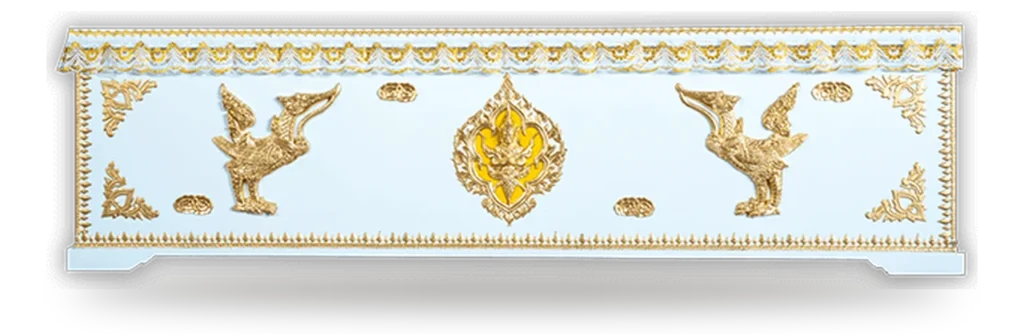 หีบศพสีขาวติดลายเทพพนม