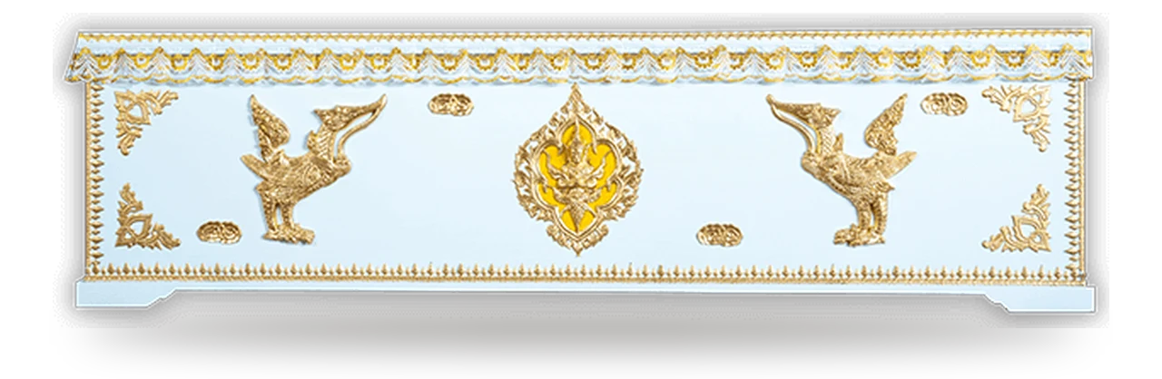 หีบศพสีขาวติดลายเทพพนม