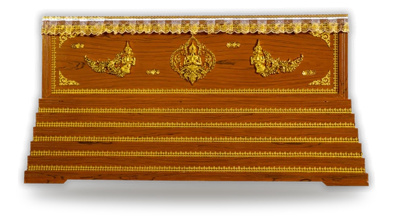 หีบศพไม้อัดลายสักติดลายเทพพนมฐานสูง